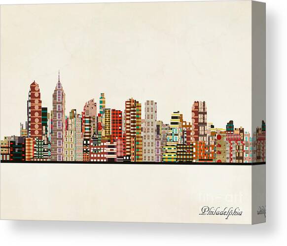 Philadelphia City Skyline Canvas Art Print by Bri Buckley