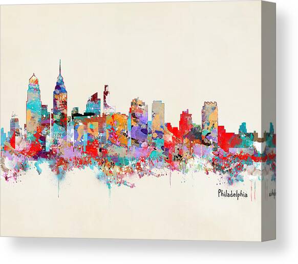 Philadelphia Skyline Canvas Art Print by Bri Buckley