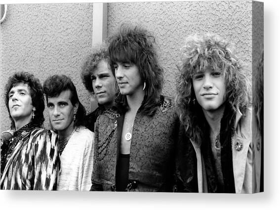 Photo Of Bon Jovi And Richie Sambora Canvas Art Print by Mike Cameron