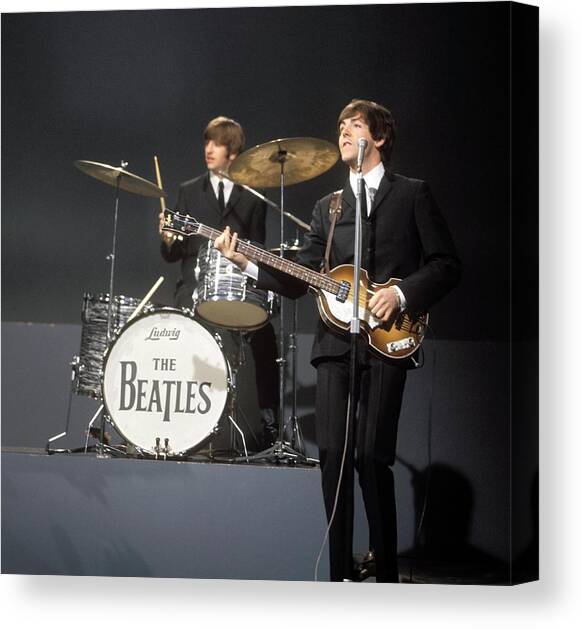 Photo Of Ringo Starr And Paul Mccartney Canvas Art Print by David Redfern