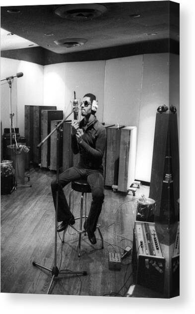 Photo Of Stevie Wonder Canvas Art Print by Michael Ochs Archives