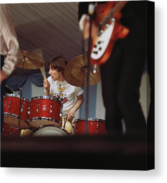 Photo Of Who And Keith Moon Canvas Art Print by David Redfern