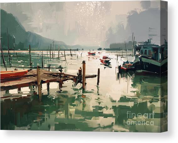 Pier Canvas Art Print by Tithi Luadthong