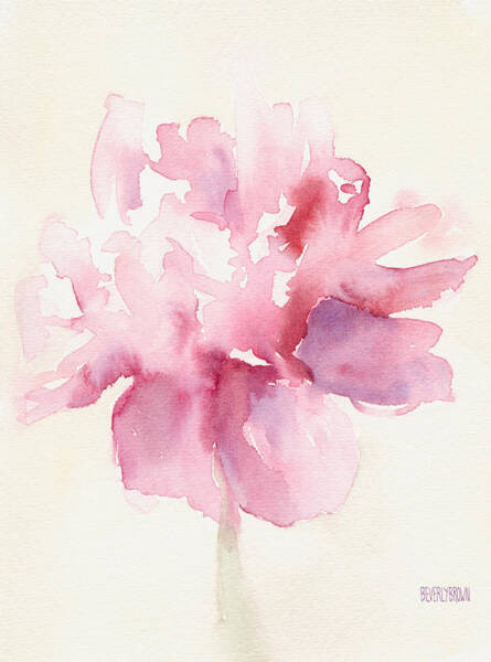 Pink Peony Watercolor Paintings Of Flowers Poster
