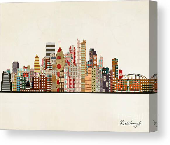 Pittsburgh Skyline Canvas Art Print by Bri Buckley