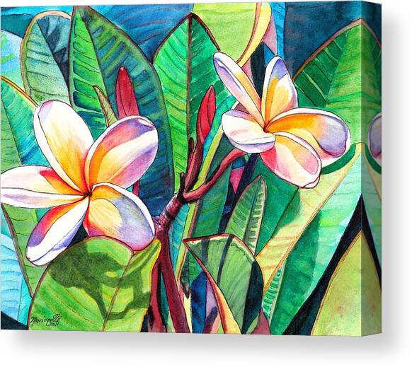 Plumeria Garden Canvas Art Print by Marionette Taboniar