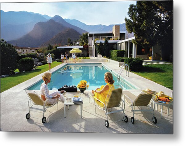 Poolside Glamour Metal Print