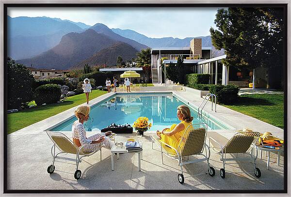 Poolside Glamour Framed Canvas Print