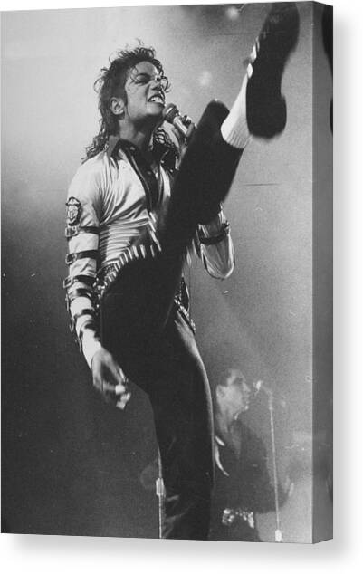 Pop Star Michael Jackson Gets His Kicks Canvas Art Print by New York Daily News Archive