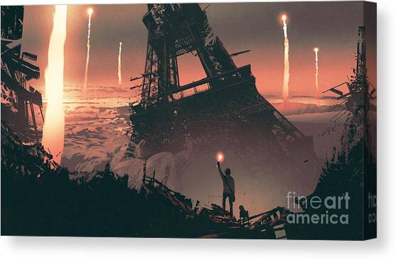 Post-apocalyptic City Canvas Art Print by Tithi Luadthong