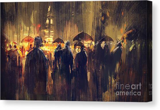 Raining Canvas Art Print by Tithi Luadthong