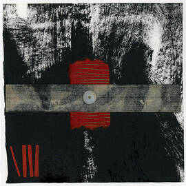 Red Black and White Collage 2 by Carol Leigh