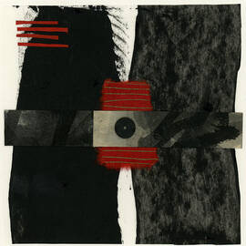 Red Black and White Collage 3 by Carol Leigh