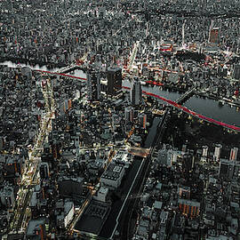 Red Line In The Dark Tokyo. by Carmine Chiriaco'