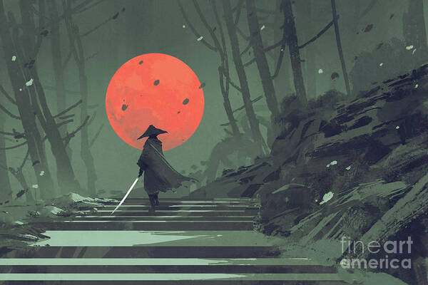 Red Moon Night Poster