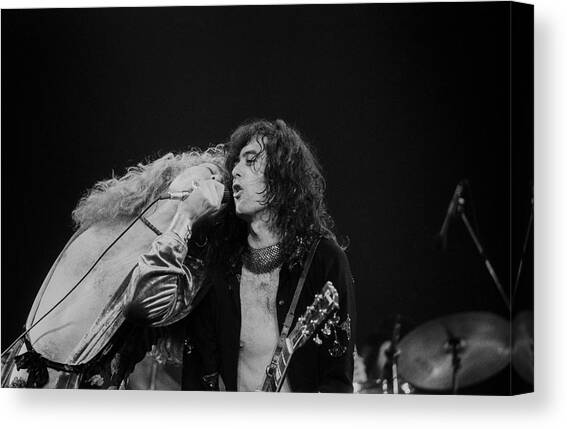 Robert Plant And Jimmy Page Canvas Art Print by Art Zelin
