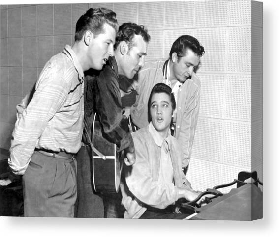 Rock And Roll Musicians Jerry Lee Canvas Art Print by Michael Ochs Archives