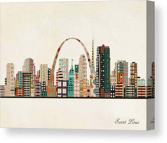 Saint Louis Skyline Canvas Art Print by Bri Buckley
