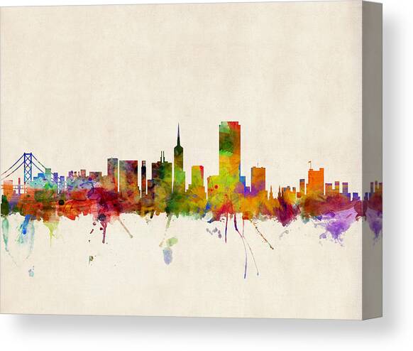 San Francisco City Skyline Canvas Art Print by Michael Tompsett