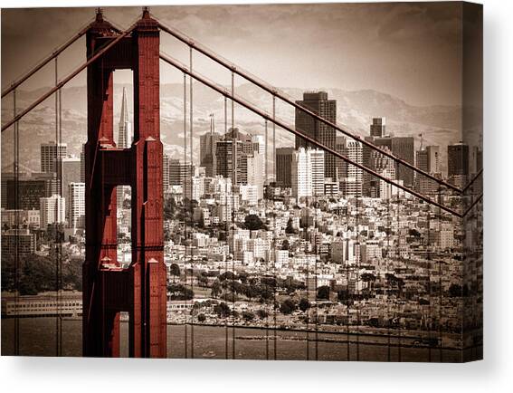 San Francisco through the Bridge Canvas Art Print by Matt  Trimble