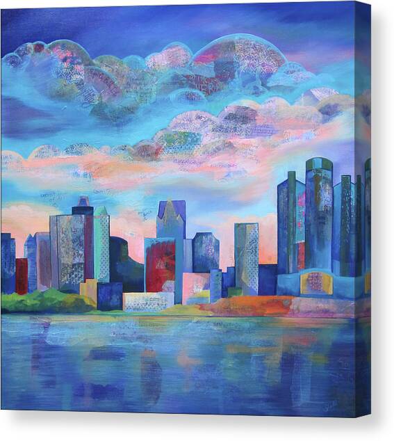 Say Nice Things About Detroit Canvas Art Print by Shadia Derbyshire