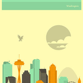 SEATTLE TRAVEL POSTER by Jazzberry Blue