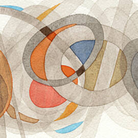 Sepia & Orange Circles by Nikki Galapon