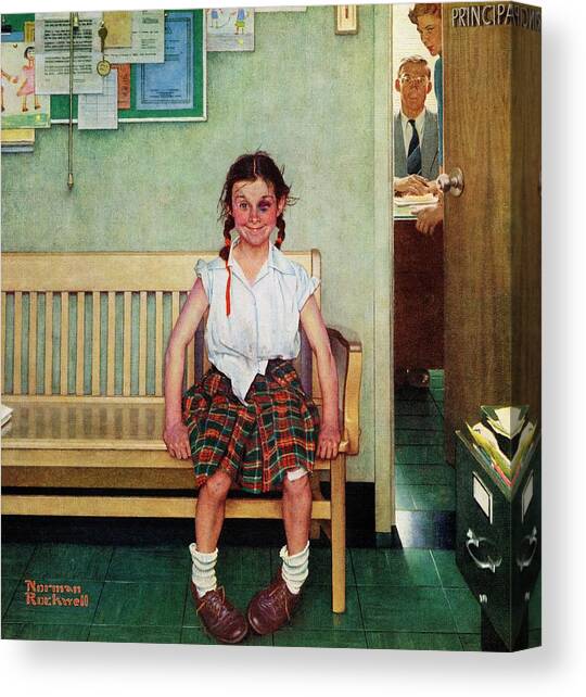 Shiner Canvas Art Print by Norman Rockwell