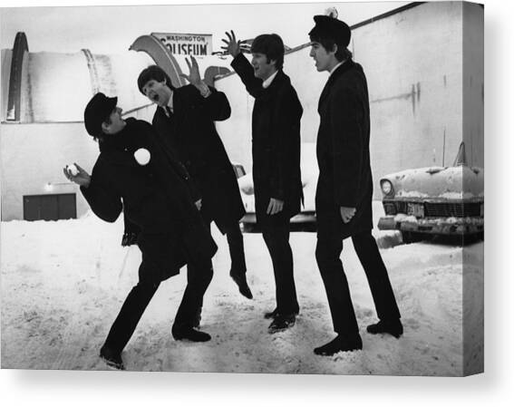 Snowball Beatles Canvas Art Print by Central Press