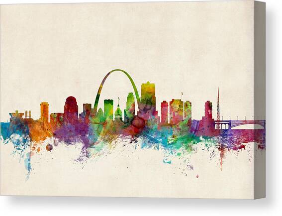 St Louis Missouri Skyline Canvas Art Print by Michael Tompsett