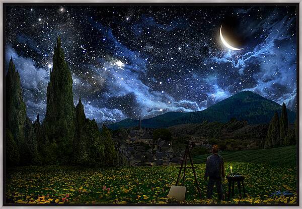 Starry Night Framed Canvas Print