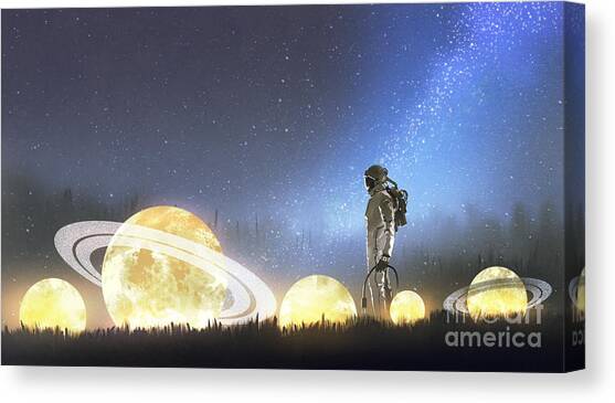 Stars on the ground Canvas Art Print by Tithi Luadthong