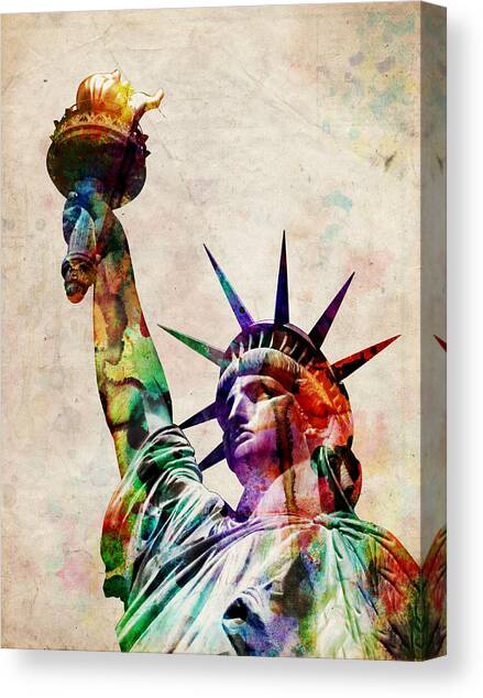 Statue of Liberty Canvas Art Print by Michael Tompsett