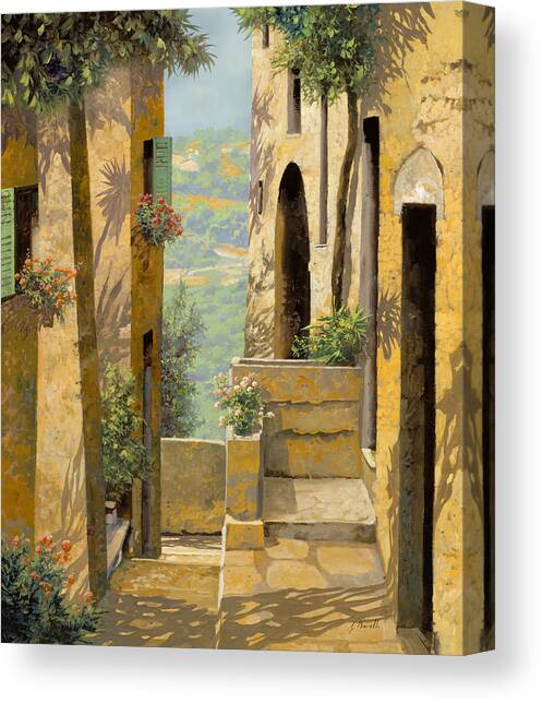 stradina a St Paul de Vence Canvas Art Print by Guido Borelli