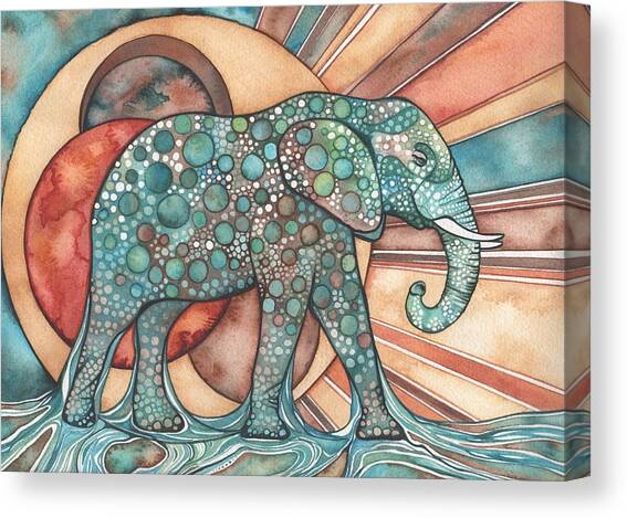 Sunphant Sun Elephant Canvas Art Print by Tamara Phillips