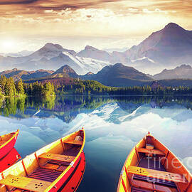 Sunrise over Australian Lake by Thomas Jones