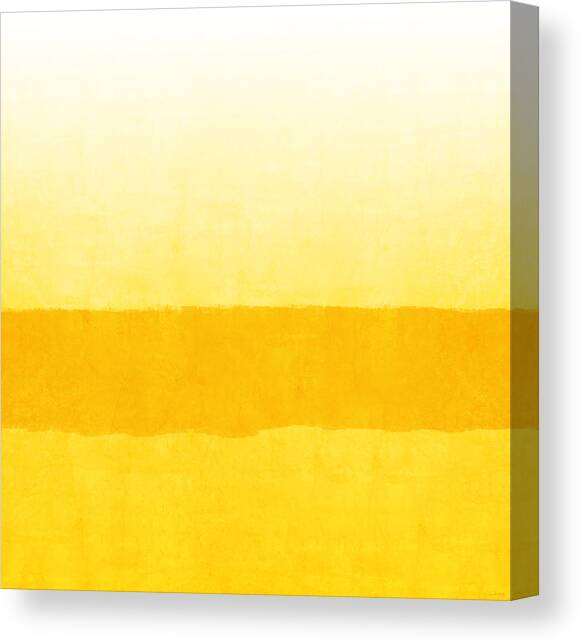 Sunrise- Yellow Abstract Art by Linda Woods Canvas Art Print by Linda Woods