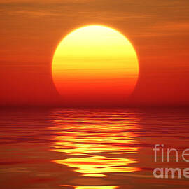 Sunset over tranqual water by Johan Swanepoel