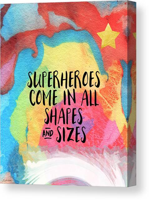 Superheroes- inspirational art by Linda Woods Canvas Art Print by Linda Woods