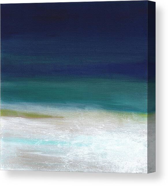 Surf and Sky- abstract beach painting Canvas Art Print by Linda Woods