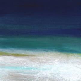 Surf and Sky- abstract beach painting by Linda Woods