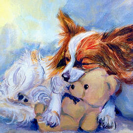 Teddy Hugs - Papillon Dog by Lyn Cook
