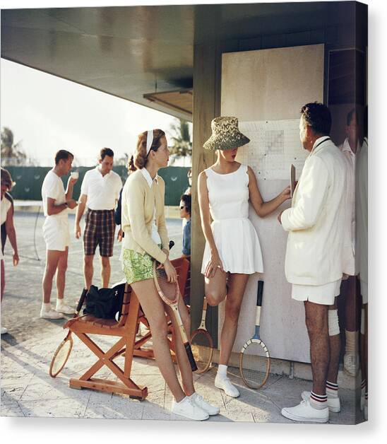 Tennis In The Bahamas Canvas Art Print by Slim Aarons