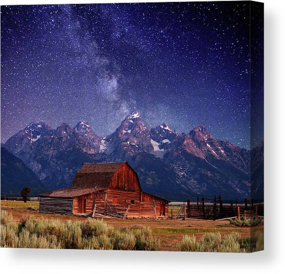 Teton Nights Canvas Art Print by Darren White