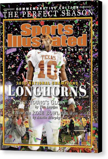 Texas Qb Vince Young, 2006 Rose Bowl Sports Illustrated Cover Canvas Art Print by Sports Illustrated