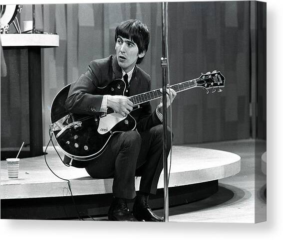 The Beatles 1964 Us Tour. Guitarist Canvas Art Print by Popperfoto