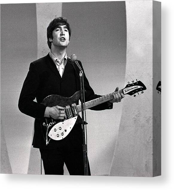 The Beatles 1964 Us Tour. John Lennon Canvas Art Print by Popperfoto