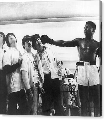 The Beatles And Muhammad Ali In 1964 Canvas Print