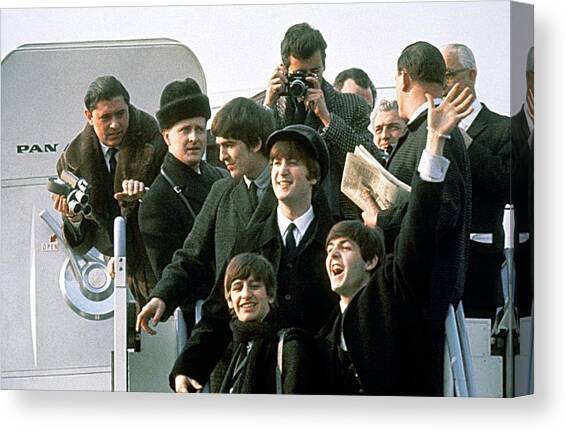 The Beatles Are Coming Canvas Art Print by Michael Ochs Archives