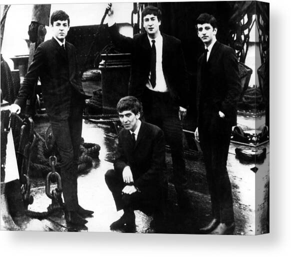 The Beatles Around 1960 Canvas Art Print by Keystone-france